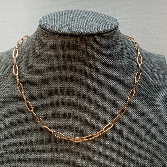 Kinsley Armelle Rose Gold Lync Necklace RETIRED Design Paperclip Chain - Picture 2 of 9
